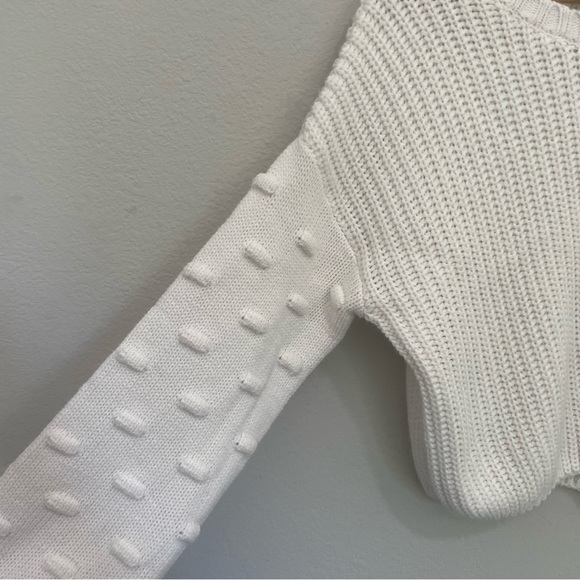 Moon and Madison Cropped Long Sleeve Sweater Ivory L - Picture 3 of 6